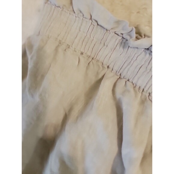 J Crew Skirt Womens 12 Beige Tan 100% Linen Elastic Waist City Mini 40304 - Picture 4 of 9